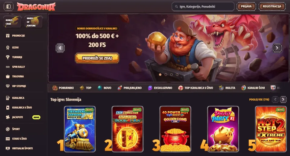 Dragonia Casino website preview