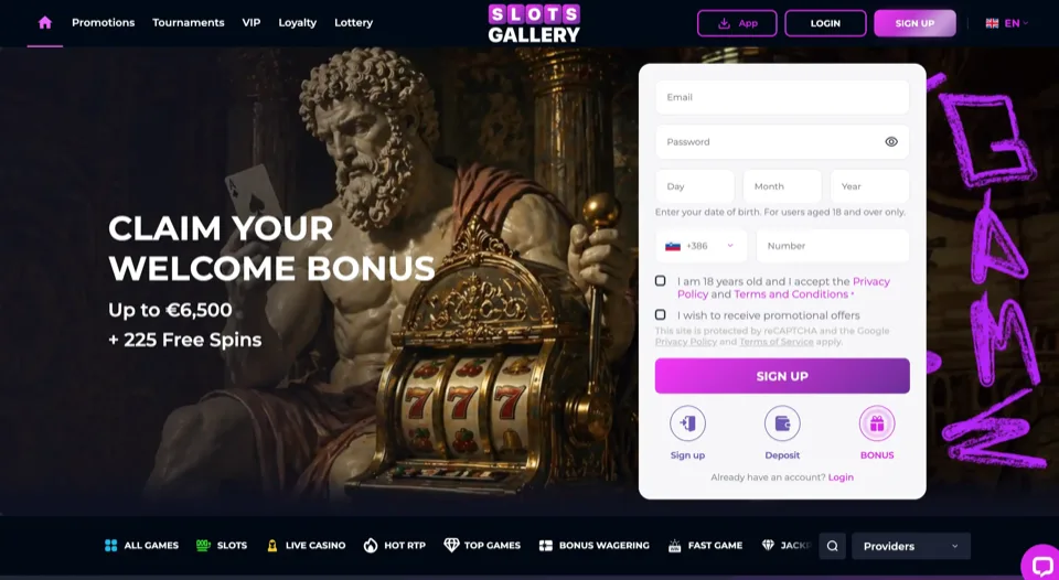 Slotsgallery Casino website preview